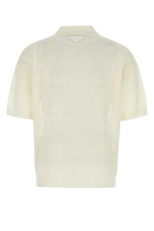 Ivory silk blend polo shirt Black PRADA (UMB667S23213TJ) Ivory silk blend polo shirt Black PRADA (UMB667S23213TJ)
