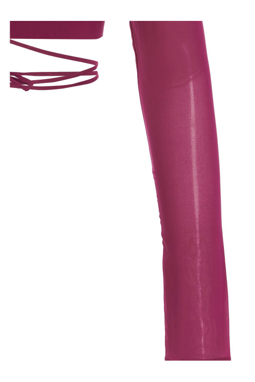 Cropped georgette top Fuchsia