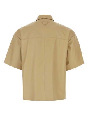 Бежевая кожаная рубашка PRADA (UPC209SOOO136K) Бежевая кожаная рубашка PRADA (UPC209SOOO136K)