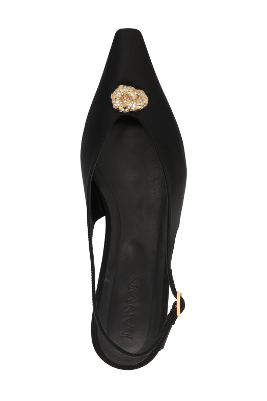 Сандалі з відкритою п'ятою і ремінцем «Swing Back» Чорні LANVIN (FWBASS06RASOP2310)