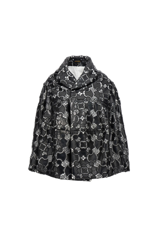 Лазерная куртка с кружевом Белый/Черный COMME DES GARÇONS (GKJ0150511)