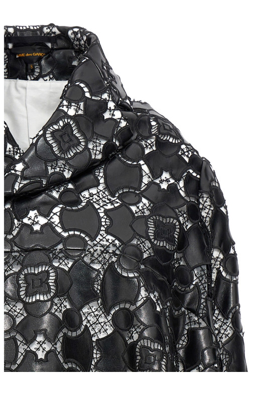 Лазерная куртка с кружевом Белый/Черный COMME DES GARÇONS (GKJ0150511)