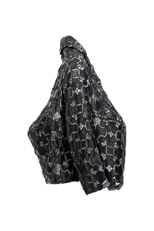 Лазерна куртка з мереживом Білий/Чорний COMME DES GARÇONS (GKJ0150511)