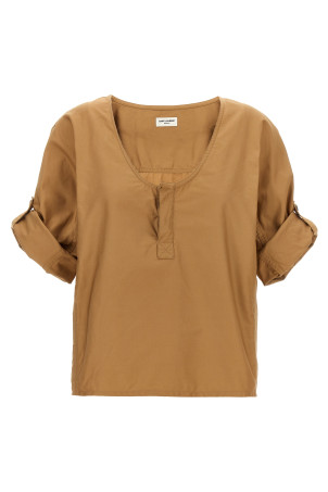 Блуза з твілу Бежева SAINT LAURENT (790080Y7I172495) Блуза з твілу Бежева SAINT LAURENT (790080Y7I172495)