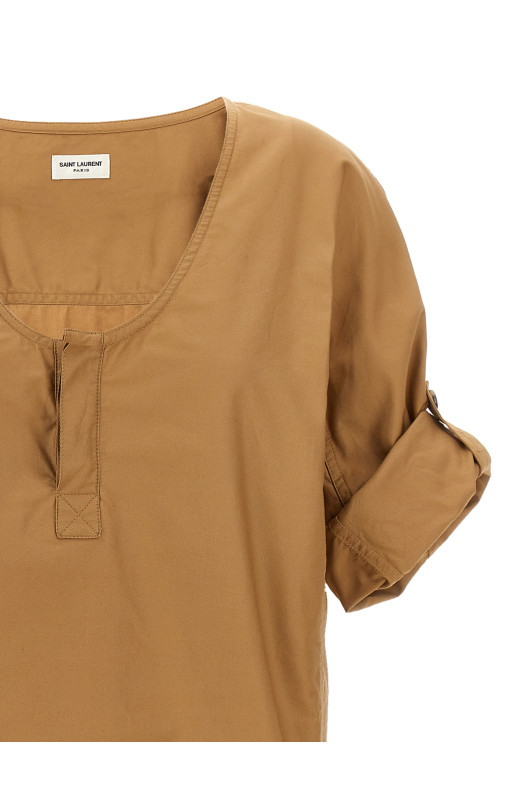 Блуза з твілу Бежева SAINT LAURENT (790080Y7I172495) Блуза з твілу Бежева SAINT LAURENT (790080Y7I172495)