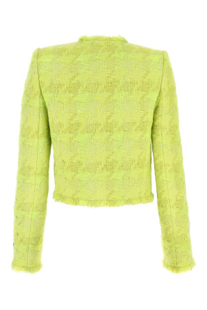 Блейзер кислотно-зеленого кольору з букле VERSACE (10090981A06497)
