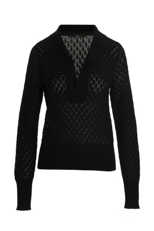 Knit polo shirt Black