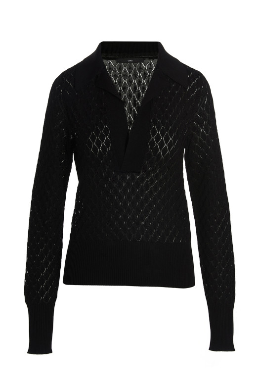 Knit polo shirt Black