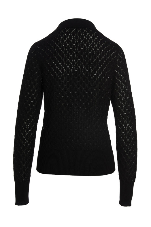 Knit polo shirt Black