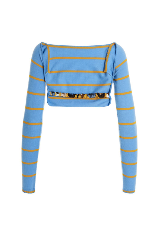 Светр з вирізами, укорочений, світло-блакитний EMILIO PUCCI (3EKM033E951A93)