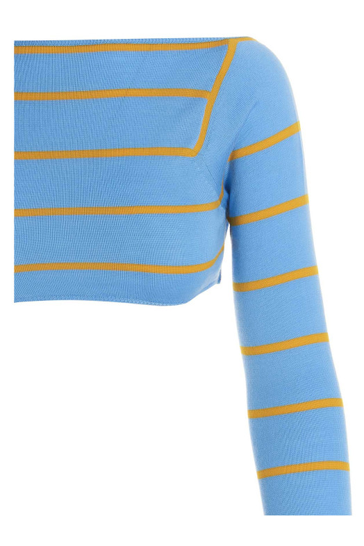 Светр з вирізами, укорочений, світло-блакитний EMILIO PUCCI (3EKM033E951A93)