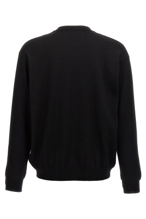 Светр з інтарсією з логотипом Чорно-сірий MOSCHINO V092670000555 Светр з інтарсією з логотипом Чорно-сірий MOSCHINO V092670000555