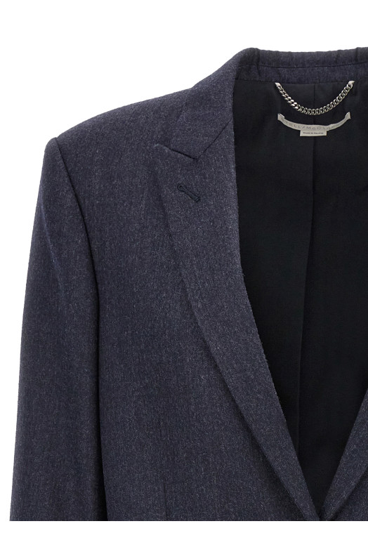 Однобортний вовняний блейзер Синій STELLA MCCARTNEY 6501173CU7034000 Однобортний вовняний блейзер Синій STELLA MCCARTNEY 6501173CU7034000