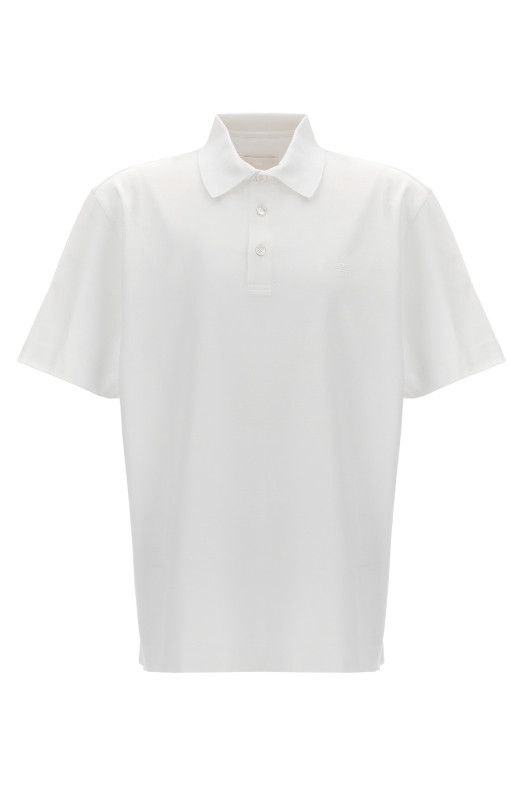 Рубашка-поло с вышивкой логотипа Белая GIVENCHY BM71KR3YCD100 Рубашка-поло с вышивкой логотипа Белая GIVENCHY BM71KR3YCD100