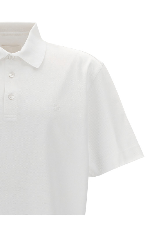 Рубашка-поло с вышивкой логотипа Белая GIVENCHY BM71KR3YCD100 Рубашка-поло с вышивкой логотипа Белая GIVENCHY BM71KR3YCD100