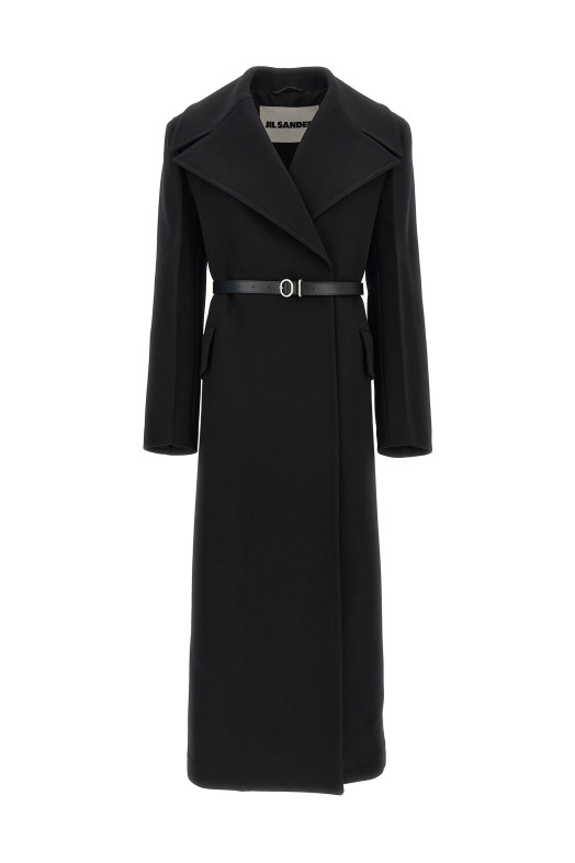 Двобортне пальто Чорне JIL SANDER J02AA0140J40178001 Двобортне пальто Чорне JIL SANDER J02AA0140J40178001