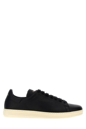Logo leather sneakers Black-grey Logo leather sneakers Black-grey