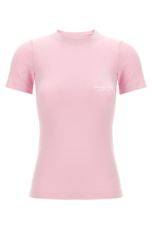 Logo embroidery t-shirt Pink