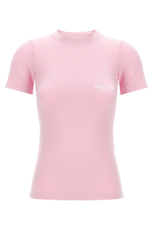 Футболка з вишитим логотипом Рожевий BALENCIAGA (768075TQVS55708)