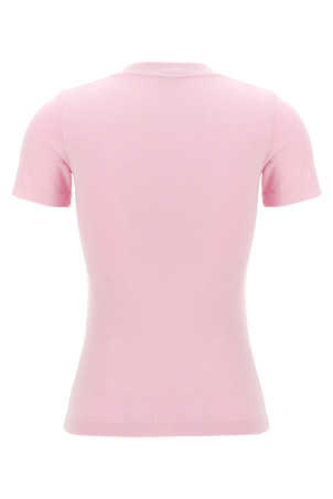 Logo embroidery t-shirt Pink