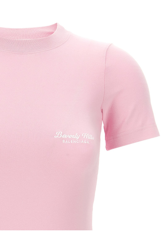 Футболка з вишитим логотипом Рожевий BALENCIAGA (768075TQVS55708)