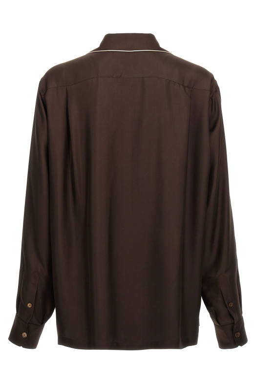 Сорочка з вишитим логотипом, коричнева DOLCE & GABBANA (G5IF1ZFU1S4M0674) DOLCE & GABBANA Сорочка з вишитим логотипом, коричнева DOLCE & GABBANA (G5IF1ZFU1S4M0674) DOLCE & GABBANA