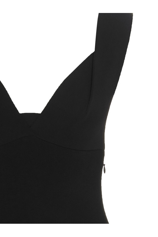 Еластична трикотажна сукня середньої довжини Чорна ROLAND MOURET (RMRS23003MBLACK)