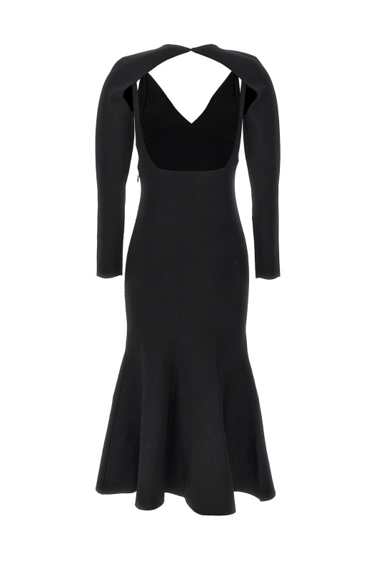 Эластичное трикотажное платье средней длины Черное ROLAND MOURET (RMRS23003MBLACK) Эластичное трикотажное платье средней длины Черное ROLAND MOURET (RMRS23003MBLACK)