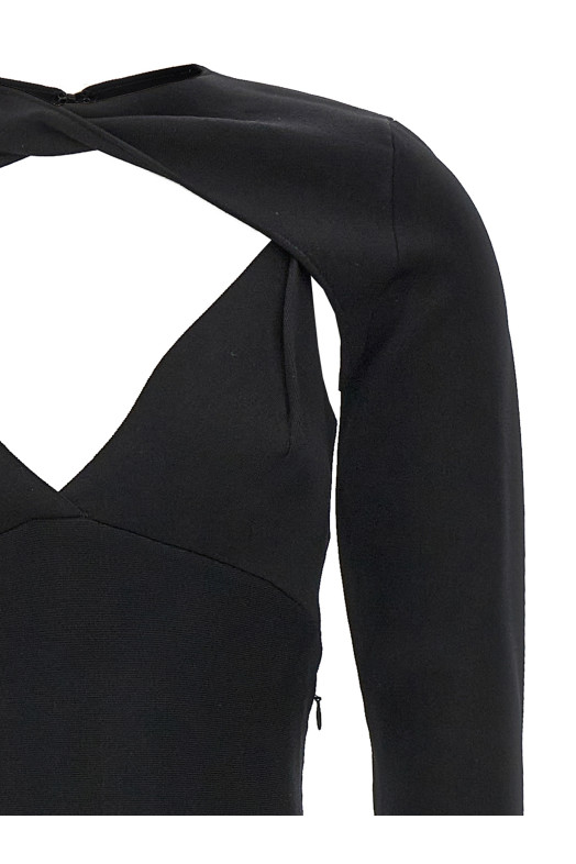 Эластичное трикотажное платье средней длины Черное ROLAND MOURET (RMRS23003MBLACK) Эластичное трикотажное платье средней длины Черное ROLAND MOURET (RMRS23003MBLACK)