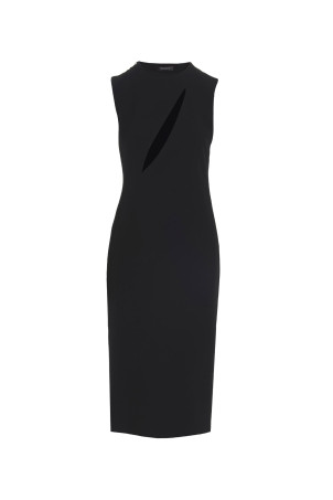 Вырезанное платье-миди Черное VERSACE (10097491A005401B000)