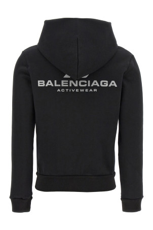 Logo print hoodie Black