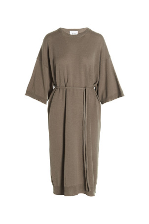 Knit long dress Beige