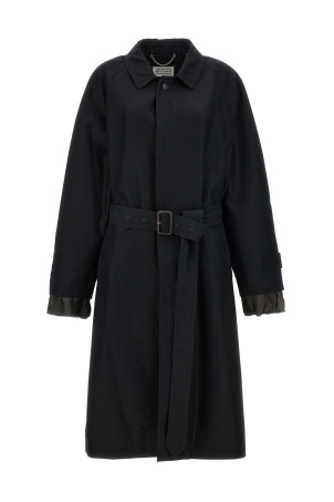 Довгий однобортний тренч Чорний MAISON MARGIELA (S50AH0132S54694900) Довгий однобортний тренч Чорний MAISON MARGIELA (S50AH0132S54694900)