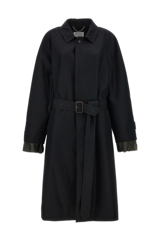 Довгий однобортний тренч Чорний MAISON MARGIELA (S50AH0132S54694900) Довгий однобортний тренч Чорний MAISON MARGIELA (S50AH0132S54694900)