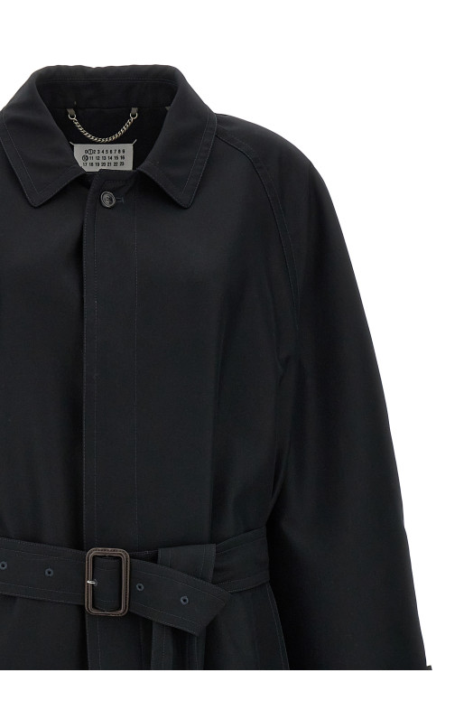 Довгий однобортний тренч Чорний MAISON MARGIELA (S50AH0132S54694900) Довгий однобортний тренч Чорний MAISON MARGIELA (S50AH0132S54694900)