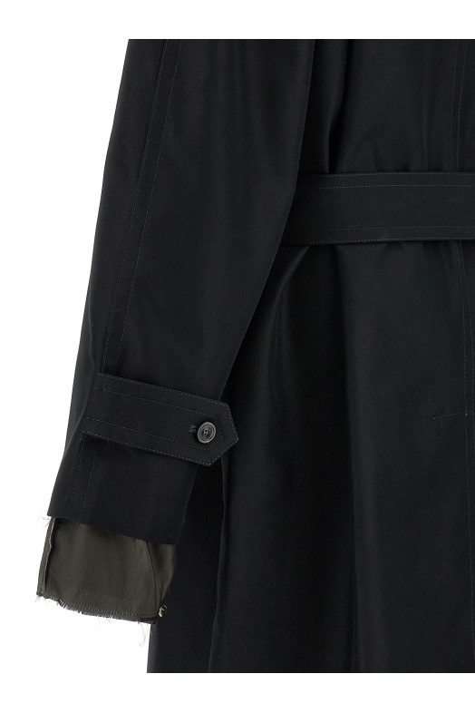 Довгий однобортний тренч Чорний MAISON MARGIELA (S50AH0132S54694900) Довгий однобортний тренч Чорний MAISON MARGIELA (S50AH0132S54694900)
