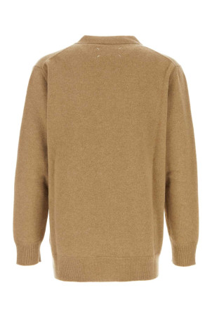 Вязаный кардиган из шерсти цвета капучино MAISON MARGIELA (S50HP0014M13058) Вязаный кардиган из шерсти цвета капучино MAISON MARGIELA (S50HP0014M13058)