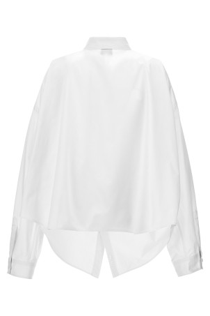 Асиметрична сорочка з вишитим логотипом Біла BALENCIAGA (790945TQM059000) Асиметрична сорочка з вишитим логотипом Біла BALENCIAGA (790945TQM059000)