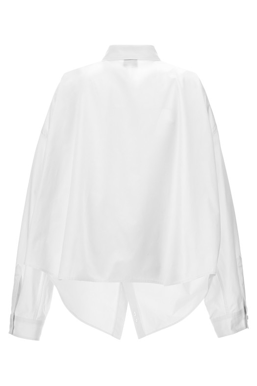Асимметричная рубашка с вышитым логотипом Белая BALENCIAGA (790945TQM059000) Асимметричная рубашка с вышитым логотипом Белая BALENCIAGA (790945TQM059000)