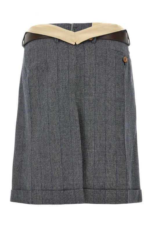 Striped wool skirt Gray Striped wool skirt Gray