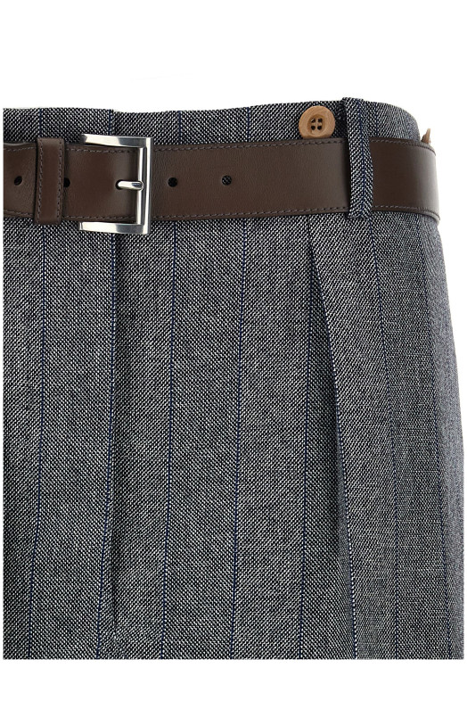 Striped wool skirt Gray Striped wool skirt Gray