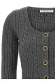 Укорочений вовняний кардиган Сірий ALESSANDRA RICH (FABX3867K43920003)
