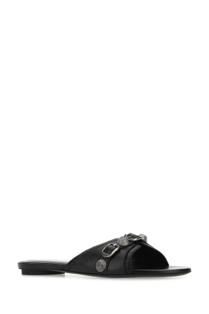 Black leather Cagole slippers Black BALENCIAGA (694342WAD4E) Black leather Cagole slippers Black BALENCIAGA (694342WAD4E)