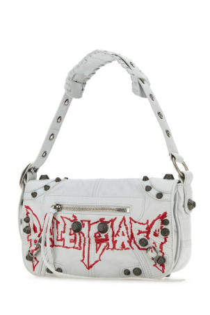 Белая кожаная сумка Le Cagole XS DIY Metal через плечо BALENCIAGA (7190822AAXD) Белая кожаная сумка Le Cagole XS DIY Metal через плечо BALENCIAGA (7190822AAXD)