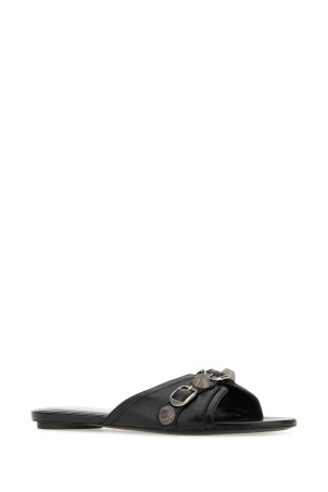 Black leather slippers Black BALENCIAGA (746568WAD4E) Black leather slippers Black BALENCIAGA (746568WAD4E)
