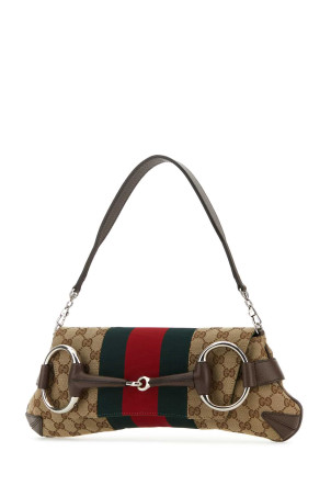 Сумка через плече Gucci Horsebit Chain із тканини GG Supreme та шкіри середнього розміру (764255FACM2) Сумка через плече Gucci Horsebit Chain із тканини GG Supreme та шкіри середнього розміру (764255FACM2)