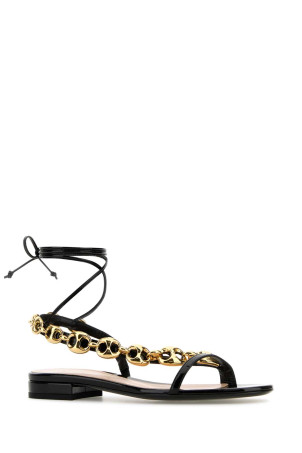 Чорні шкіряні сандалі Gucci Marina Chain Чорні (794186AADKF) Чорні шкіряні сандалі Gucci Marina Chain Чорні (794186AADKF)