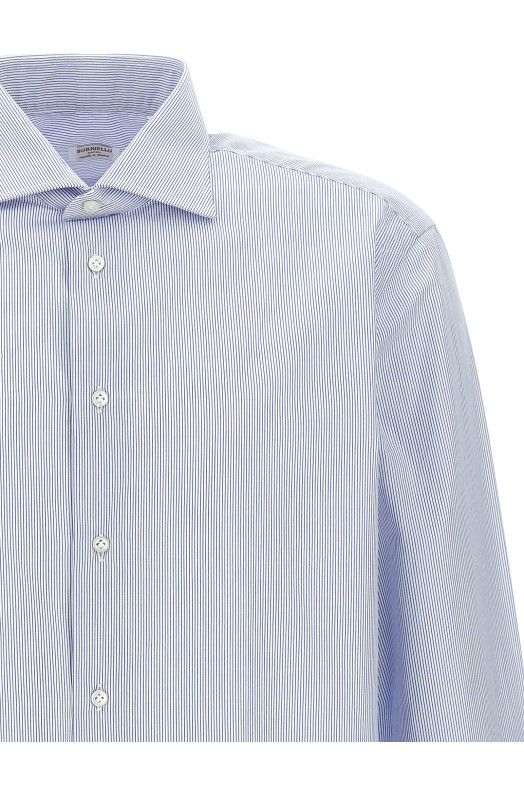 Полосатая хлопковая рубашка СИНЯЯ BORRIELLO (140134)