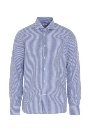 Смугаста бавовняна сорочка СИНЯ BORRIELLO (140134)