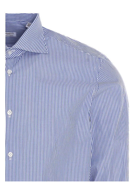 Полосатая хлопковая рубашка СИНЯЯ BORRIELLO (140134)